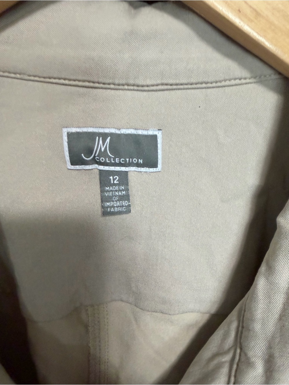JM Collection Neutral Beige Zip-Up Utility Jacket - Picture 3 of 4